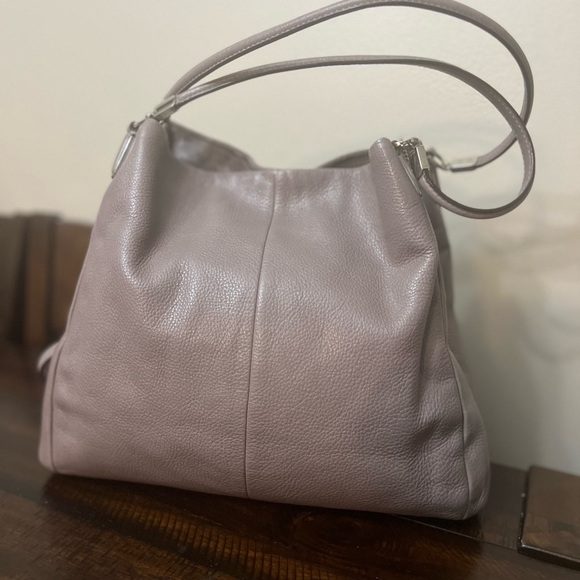 Coach Handbags - Coach Gray Leather Hobo Bag with Slouchy Silhouette#26224